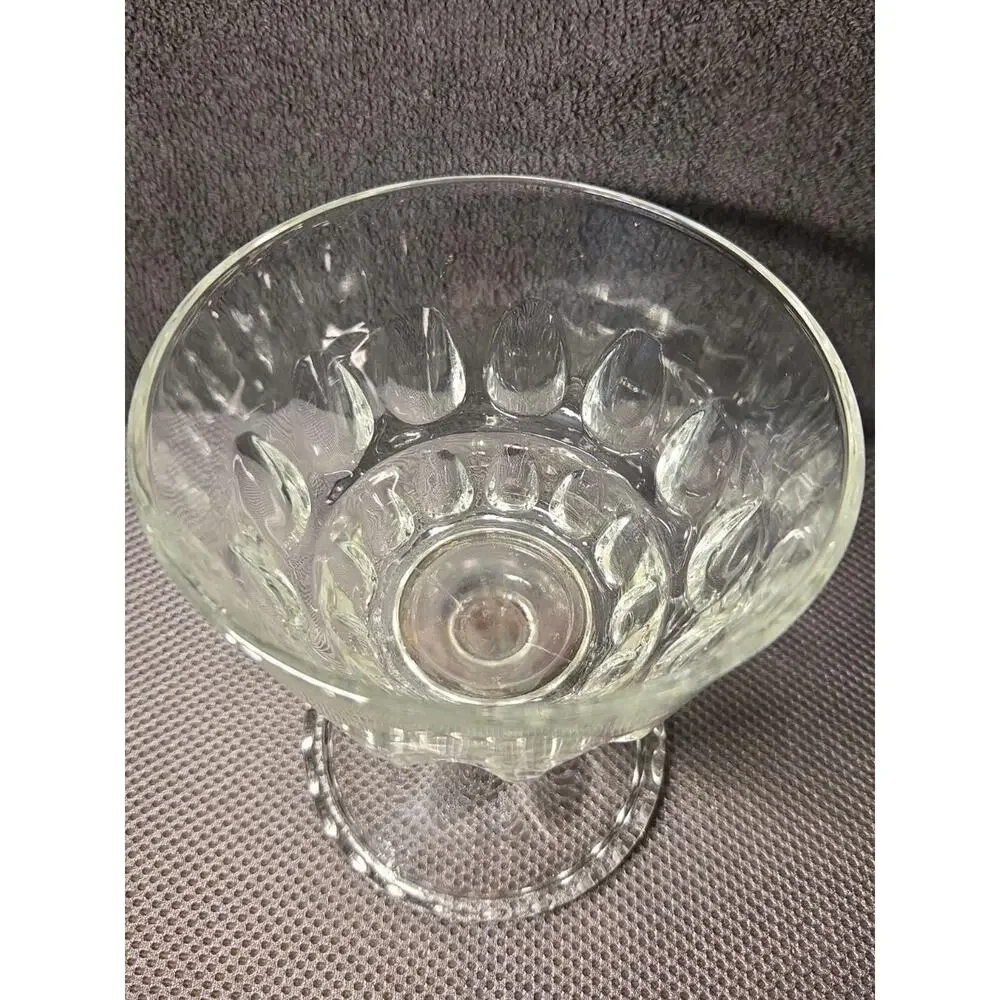 Vintage Hazel-Atlas Compote Candy Dish with Lid Thumbprint Reflection Pattern